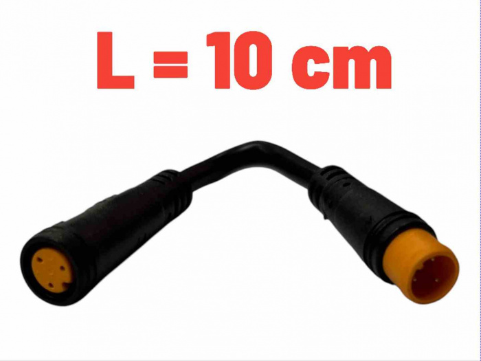 Кабель 3-pin, 10 см, круглый разъём (мама+папа)